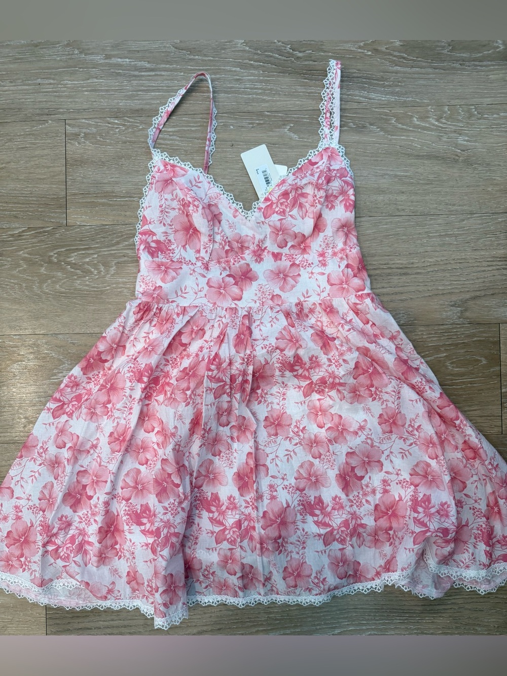 NWT Altar’d State Floral Pink Lace-Trim Sundress Size Small